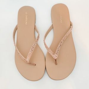 Le Chateau Sandals - Nude with Jewels - 8.5 - NEW